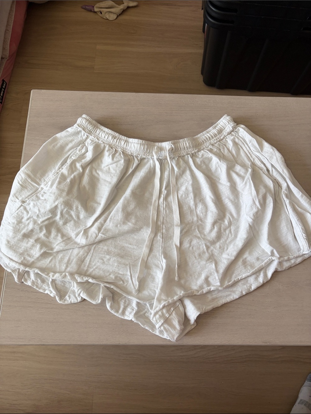 aerie White Elastic-Waist Lounge Shorts